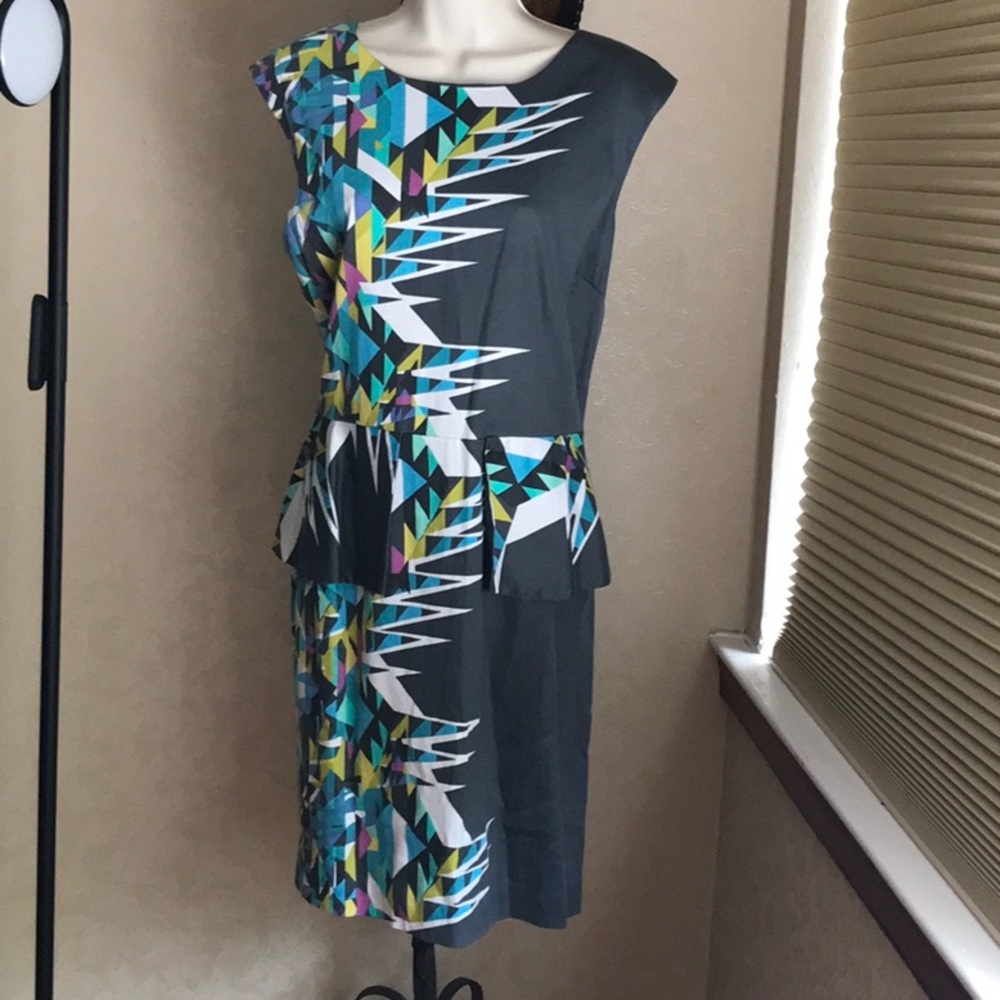 Walter Baker Asymmetrical Pattern Dress